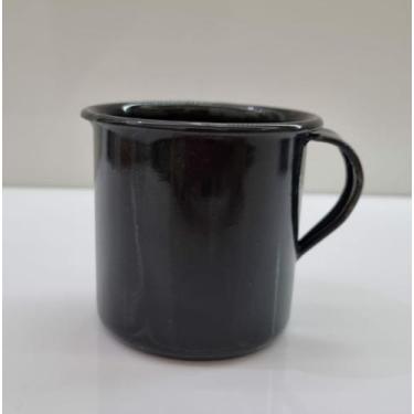 Imagem de 01 Caneca Esmaltada Ágata Original 150 ml Cor Preto Postagem Rápida - 