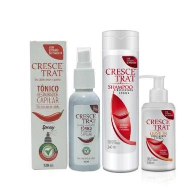 Imagem de Crescetrat Shampoo, Leave In E Tônico Para Queda De Cabelo
