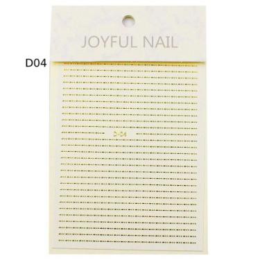 Imagem de Película unha metalizada dourada - linhas d04 joyful nail