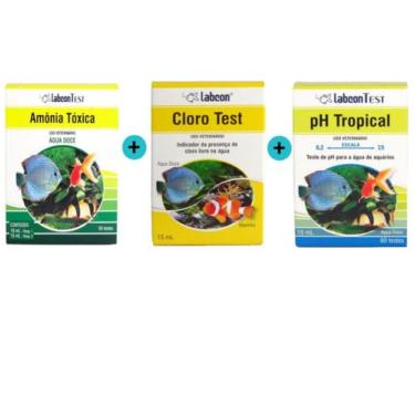 Imagem de Kit 1 Labcon Clorotest 15ml + 1 Labcon Amônia Água Doce + 1 PH Tropica