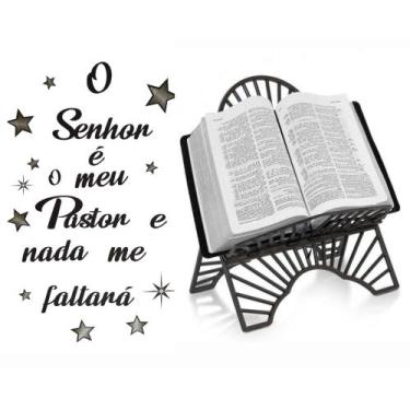 Imagem de Kit Suporte Porta Biblia Altar + Adesivo Decorativo Salmo 23 - JW SHOP