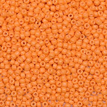 Imagem de Bala&Fillic Contas de sementes de 3 mm cor laranja clara cerca de 3600 peças/100 gramas na bolsa, 8/0 contas de vidro para fazer pulseira e colar (laranja claro)