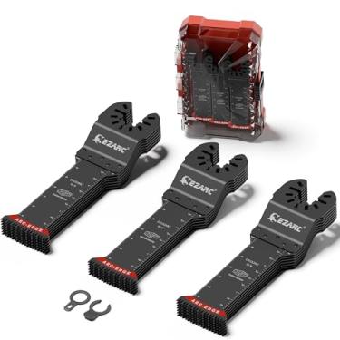 Imagem de EZARC Lâminas de serra oscilantes japonesas, 20 peças, lâminas multiferramentas oscilantes de borda de arco, corte limpo para madeira e plástico, kits de lâminas multiferramentas universais de