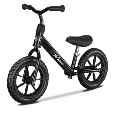 Imagem de HAWEEK Bicicleta de equilíbrio infantil para crianças de 3 a 5 anos, 30 cm, sem pedal, para crianças de 2 a 4 anos, meninos e meninas, brinquedo de aniversário para crianças de 1 a 3 anos (preto)