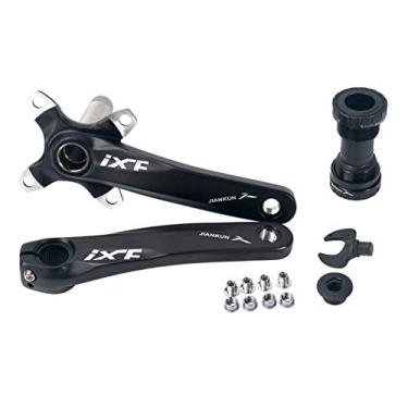 Imagem de JIANKUN Conjunto de manivela de bicicleta 170 mm 104 BCD com kit de suporte inferior e parafusos de anel de corrente para bicicleta de estrada MTB BMX, compatível com Shimano, FSA, Gaint (preto)