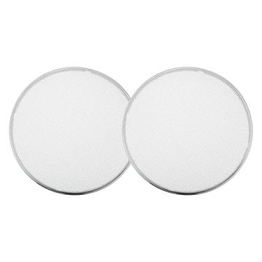 Imagem de ACROPIX Capa universal de grade de alto-falante de carro de 15 cm redonda de malha para alto-falante de áudio de 15 polegadas Capa protetora de subwoofer chapeamento de ferro prateado branco - Pacote