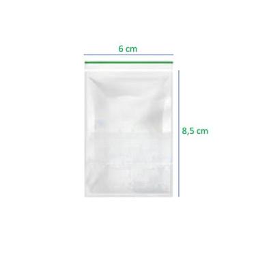 Imagem de Saco 6x8,5 Fecho Zip Transparente Saquinho Abre Fecha 1.000u - VABENE
