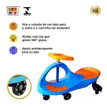 Imagem de Carrinho de Rolimã Infantil Ginga Car Movimento Manual Azul - Toy Mix