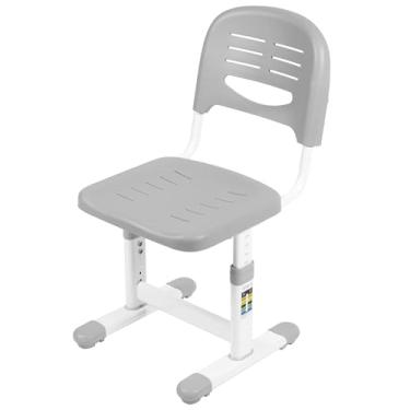 Imagem de VIVO Cadeira de mesa infantil ajustável em altura, apenas cadeira, estação de trabalho interativa multifuncional para estudar ou brincar na escola, assento ergonômico infantil com encosto, cinza,