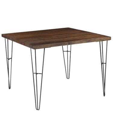 Imagem de Mesa Sala de Jantar Cozinha Ludiana Quadrada 100cm Grafite Madeira Maciça Rustic Brown G54 - Gran Belo