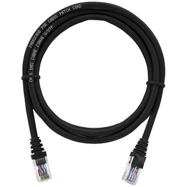 Imagem de Cabo de rede 4 Metros Patch Cord Cat6 100% Cobre Preto 4m - CPC