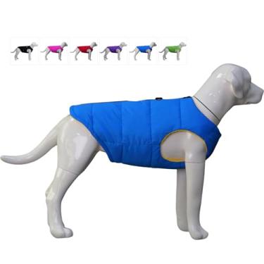 Imagem de Jaqueta de inverno para cães, colete impermeável à prova de vento para cães, roupas de inverno superquentes de lã polar para cães pequenos, médios e grandes, azul G
