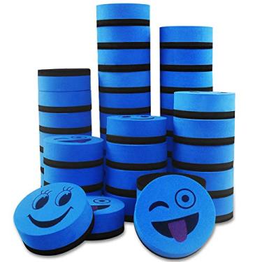 Imagem de Heqishun Pacote com 40 borrachas magnéticas para quadro branco, borrachas a seco, apagáveis a seco, limpador de lousa a granel para sala de aula, escritório (azul, 5 cm)