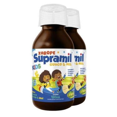Imagem de Kit 2 Supramil Xarope Infantil Guaco Limão e Mel Unilife 120 ml