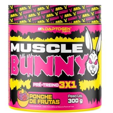 Imagem de Muscle Bunny Pré-Treino 3x1 300g Sabor: Ponche de Frutas- ADAPTOGEN SCIENCE