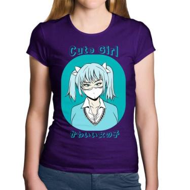 Imagem de Baby Look Algodão Cute Girl - Foca na Moda, Roxo, G