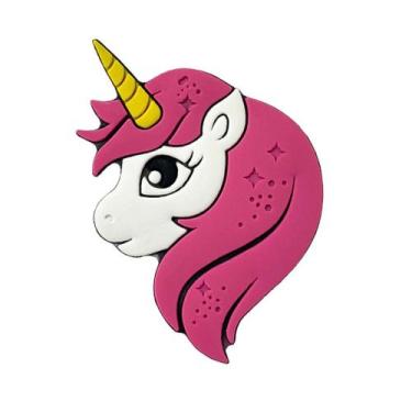 Imagem de Kit 50 Peças aplique Emborrachado Rosto Unicornio Rosa - RAE