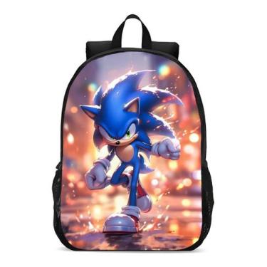Imagem de Mochila Escolar Infanto Juvenil Filmes Desenhos Sonic Ouriço Novidade 