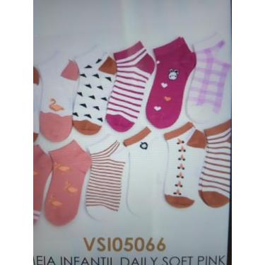 Imagem de meia infantil daily soft pink poliester tam.22-26 - redstar