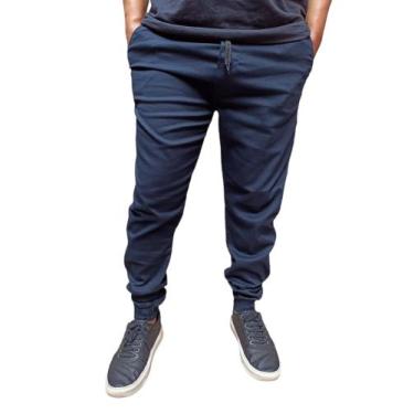 Imagem de Calça jogger masculino sarja e jeans elastano com punho cores disponiv