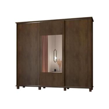 Imagem de Roupeiro/Armário/Guarda Roupas/Organizador BEN Com Espelho Central 3 P