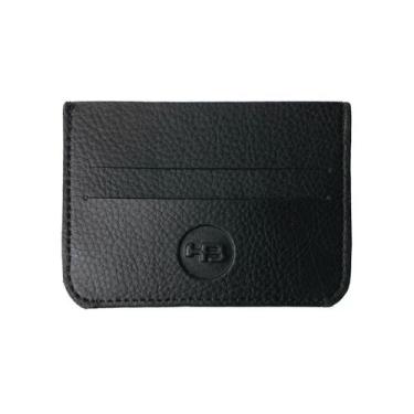 Imagem de Porta cartões carteira masculina HB em couro pequena prática, Preto, Ú