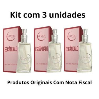 Imagem de Kit 3 Perfumes Escândalo Eau Parfum Feminino 65 ML - Silver Perfumes