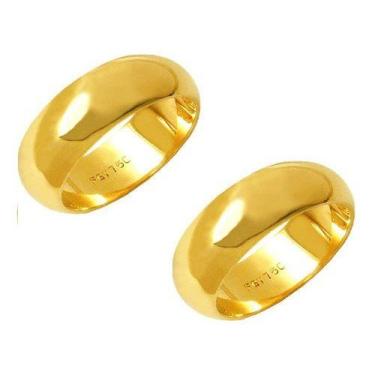Imagem de Par Alianças Noivado/casamento Ouro 18 K / 7 Mm 13 Gramas - Ouro 18 ki