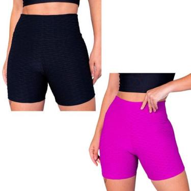 Imagem de Kit 2 Shorts Bolha Feminino Academia Suplex Básico Fitness - Donna Mar