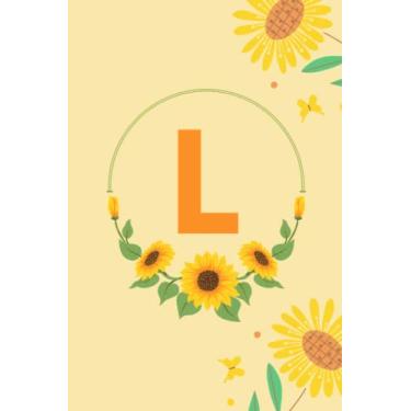 Imagem de L: Sunflower Personalized Monogram Initial Notebook