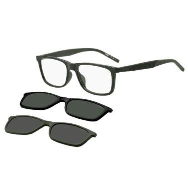 Imagem de Armação de Óculos Clip On Hugo HG 1329/G/Cs2 Bhp - Verde 55, Verde, 55