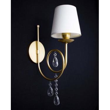 Imagem de Lustre Arandela Cúpula Cone Caracol Cristal Dourado 168 - IluminaMundo