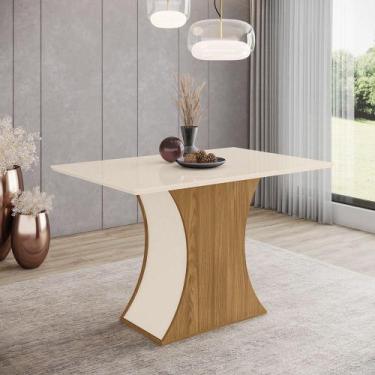 Imagem de Mesa Canto Reto Sem Vidro120cm Selena Henn Nature Com Off White - MÓVE