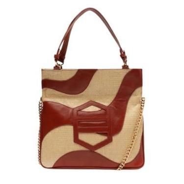 Imagem de Bolsa Hobo Palha Grande ID Bicolor Lançamento Arezzo-Feminino