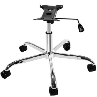 Imagem de Frassie Substituição de base de metal para cadeira de jogos de escritório com cilindro de suporte de placa inferior, 5 rodas (prata)