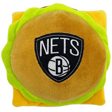 Imagem de Pets First NBA Brooklyn Nets Cheese Burger Brinquedo de Pelúcia para Cachorros e Gatos – Brinquedo de Pelúcia de Hambúrguer de Estádio Mais Fofo para Cães e Gatos com Squeaker Interno e Lindo