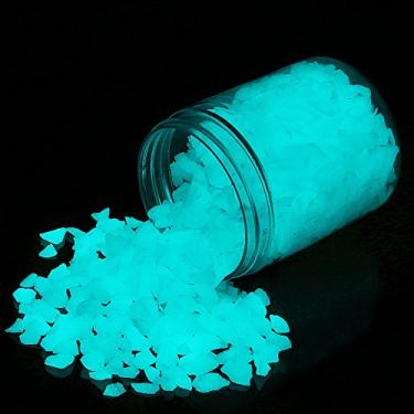 Imagem de Shiny Stone Pedras de cascalho que brilham no escuro, cascalho de aquário, pedras que brilham, pedras decorativas para aquário de peixes plantador de jardim de aquário decoração de paisagem, 280 g/10