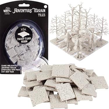 Imagem de Monster Adventure Terrain - Pacote de expansão de azulejos florestais de 50 peças - Conjunto de azulejos pintáveis de 2,5 x 2,5 cm - Cria um incrível terreno de mesa em minutos - Personalize suas