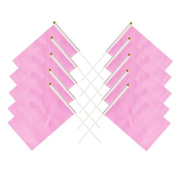 Imagem de Tibijoy Pacote com 25 bandeiras vermelhas "Faça você mesmo" no bastão, mantidas à mão vermelhas pequenas mini bandeiras bandeiras, festas, eventos, celebrações, escola, clubes esportivos, eventos de festival, parquinho, vaso de flores