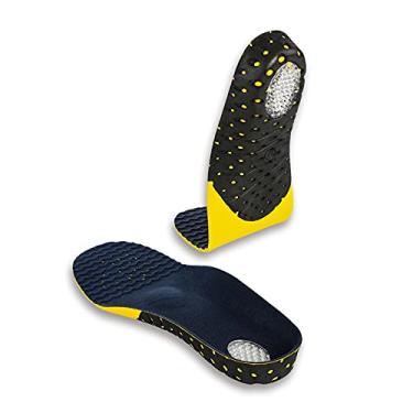 Imagem de Palmilhas para fascite plantar para homens e mulheres, 245 mm adaptáveis para sapatos com suporte de arco rígido, 1 par de palmilhas ortopédicas para alívio da dor nos pés chatos, palmilhas de gel atlético em EVA para botas de trabalho