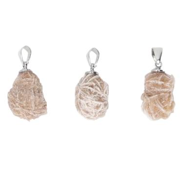 Imagem de 3 Peças Pingente de Pedra Rosa do Deserto, Acessório de Moda Expresso Amor ótimo Colar Decorativo Rosa do Deserto Pingente para Sua Mãe, Esposa, Namorada