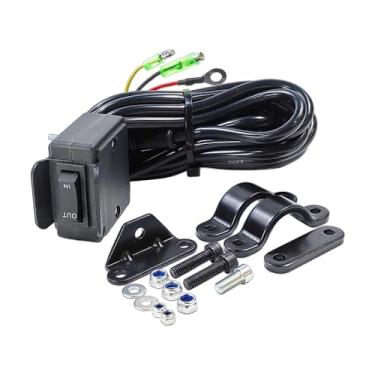 Imagem de Interruptor de polegar basculante de guincho de 12 V com kit de suporte de montagem de linha de controle do guidão, interruptor de guincho para ATV UTV | Serve para Polaris Sportsman RZR Warn Badlands