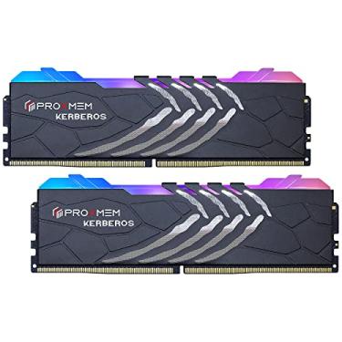 Imagem de PROXMEM KERBEROS DDR4 RAM RGB 32 GB (2 x 16 GB) 3200 MHz (PC4-25600) 1,35 V CL18 288 Pin Kit de memória para desktop - Preto | AMD Ryzen | Intel XMP | (PGD4U32A18PX6-K1WC)
