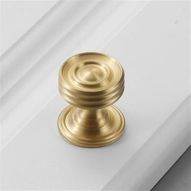 Imagem de Puxador de gaveta de porta de armário de latão com furo único, moderno, simples e moderno, dourado e puro, americano, leve, dourado e escovado, 5523