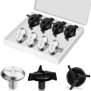 Imagem de Kit de 16 parafusos de viseira de capacete de motocicleta, fixadores universais de capacete de bicicleta suja, clipes de viseira de máscara de motocicleta de plástico e liga com arruelas, parafuso de