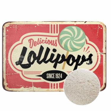 Imagem de Tapete de banheiro com placa de loja de doces, microfibra de caxemira sintética, tapete de banho grosso, antiderrapante, absorvente de água, tapete de banho para banheira, banheiro, banheira, 50 x 76