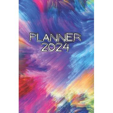 Imagem de Planner 2024: Color Burst, Rainbow Standard Weekly Planner. 6x9" (15.24 x 22.86 cm). Colorful Design