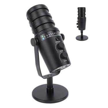 Imagem de Microfone Dinâmico de Podcast, Microfone para Jogos de Computador para PC Com Suporte de Mesa, Microfone USB Condensador de Estúdio Com Mudo Rápido para Estúdio de Gravação Ao Vivo