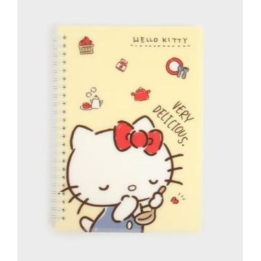 Imagem de Pacote com 1, caderno espiral de capa dura de plástico forrado A5 Cute Kitty 7 mm, 80 folhas (amarelo)