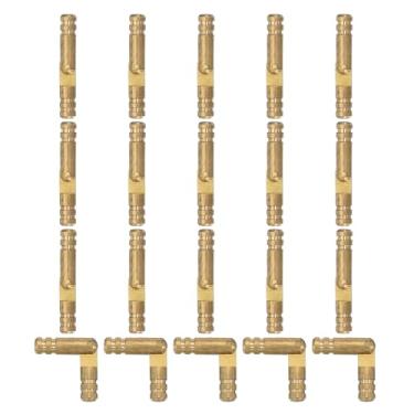 Imagem de PATIKIL Dobradiças ocultas de latão, 2,5 x 0,4 cm, 20 peças de dobradiças invisíveis, suporte dobrável, dobradiça cilíndrica oculta para caixa de madeira, ouro
